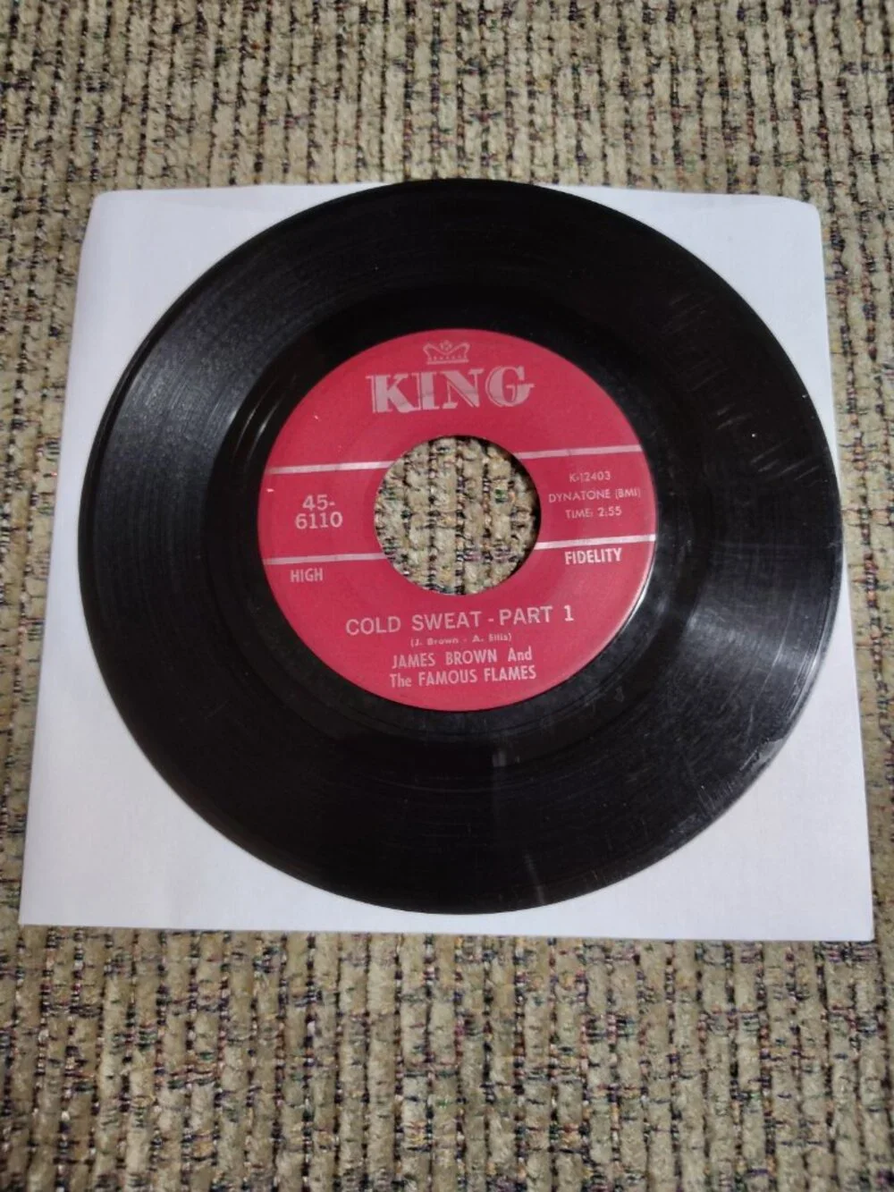 James Brown and The Famous Flames 45 Cold Sweat Part 1/2 KING